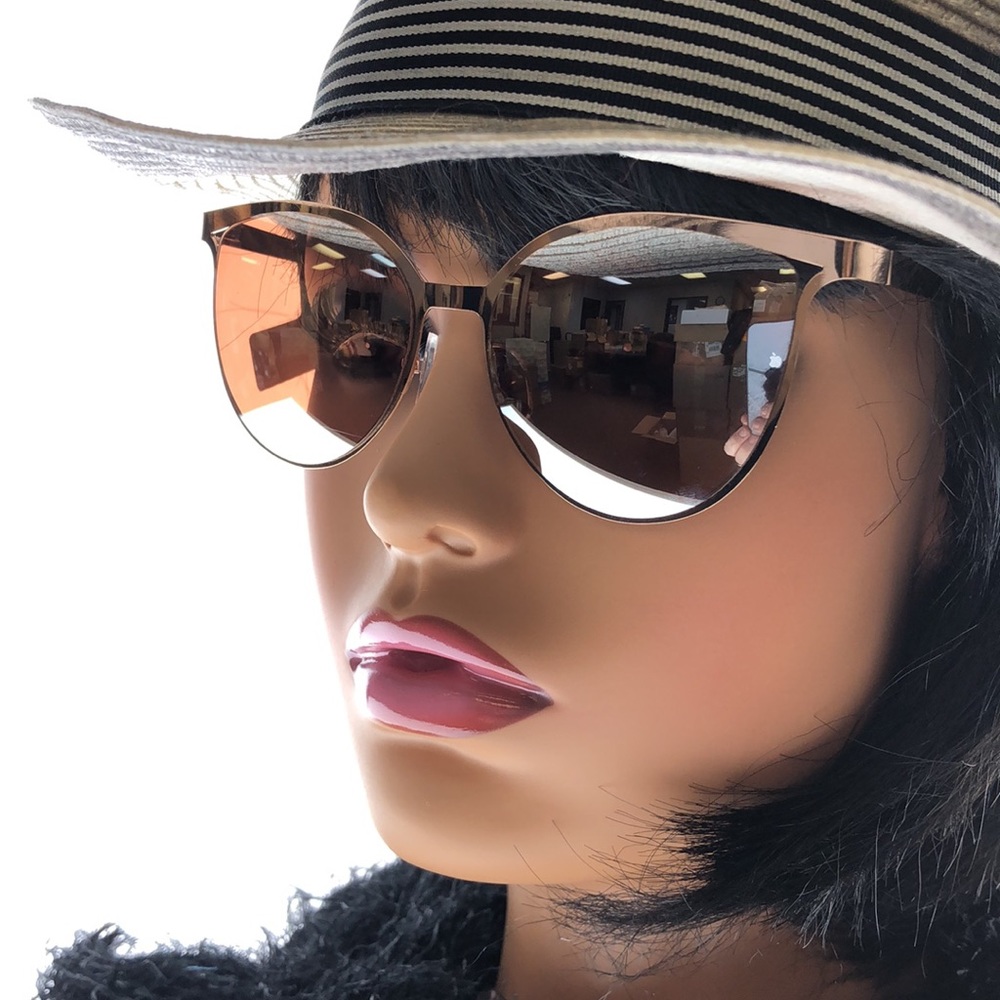 Banana Republic Gold Cat Eye Aviator Thin Arm Yellow Tint